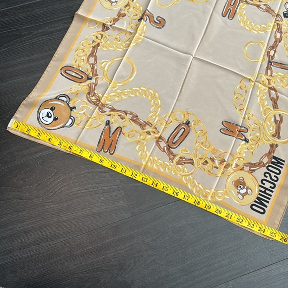 NWT - Authentic - Moschino 100% Silk Scarf - Picture 3 of 4